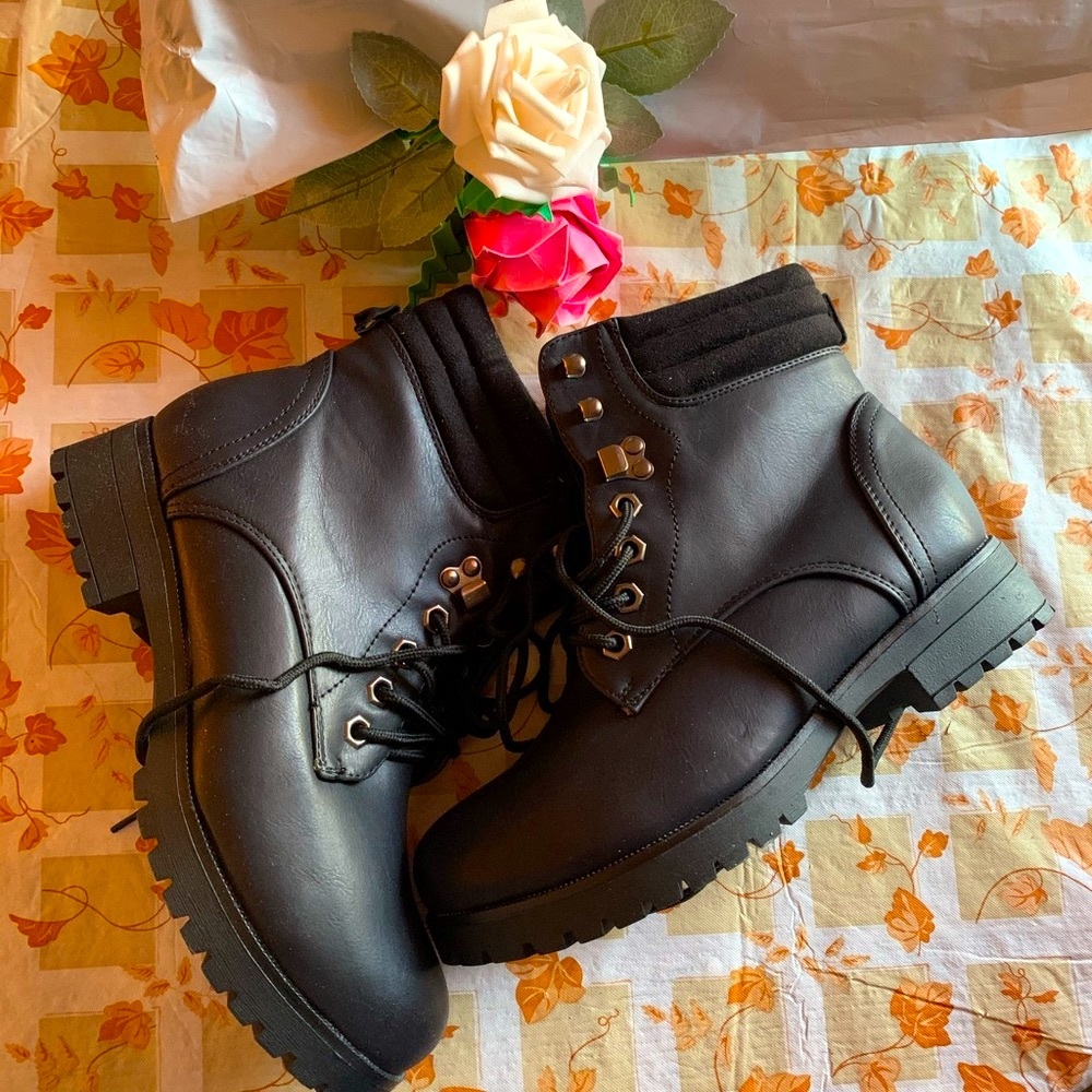 Black Lace Up Boots